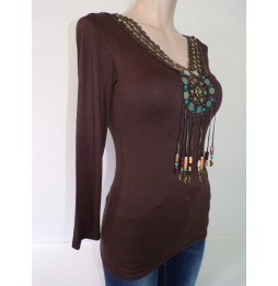 Maillot manches longues marron