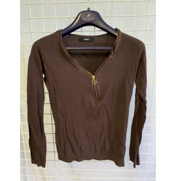 Maillot manches longues marron foncé