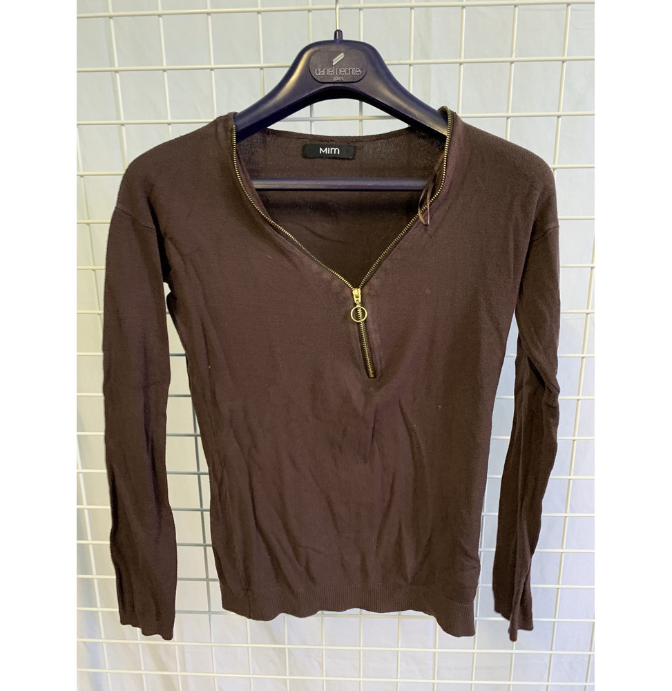 Maillot manches longues marron foncé