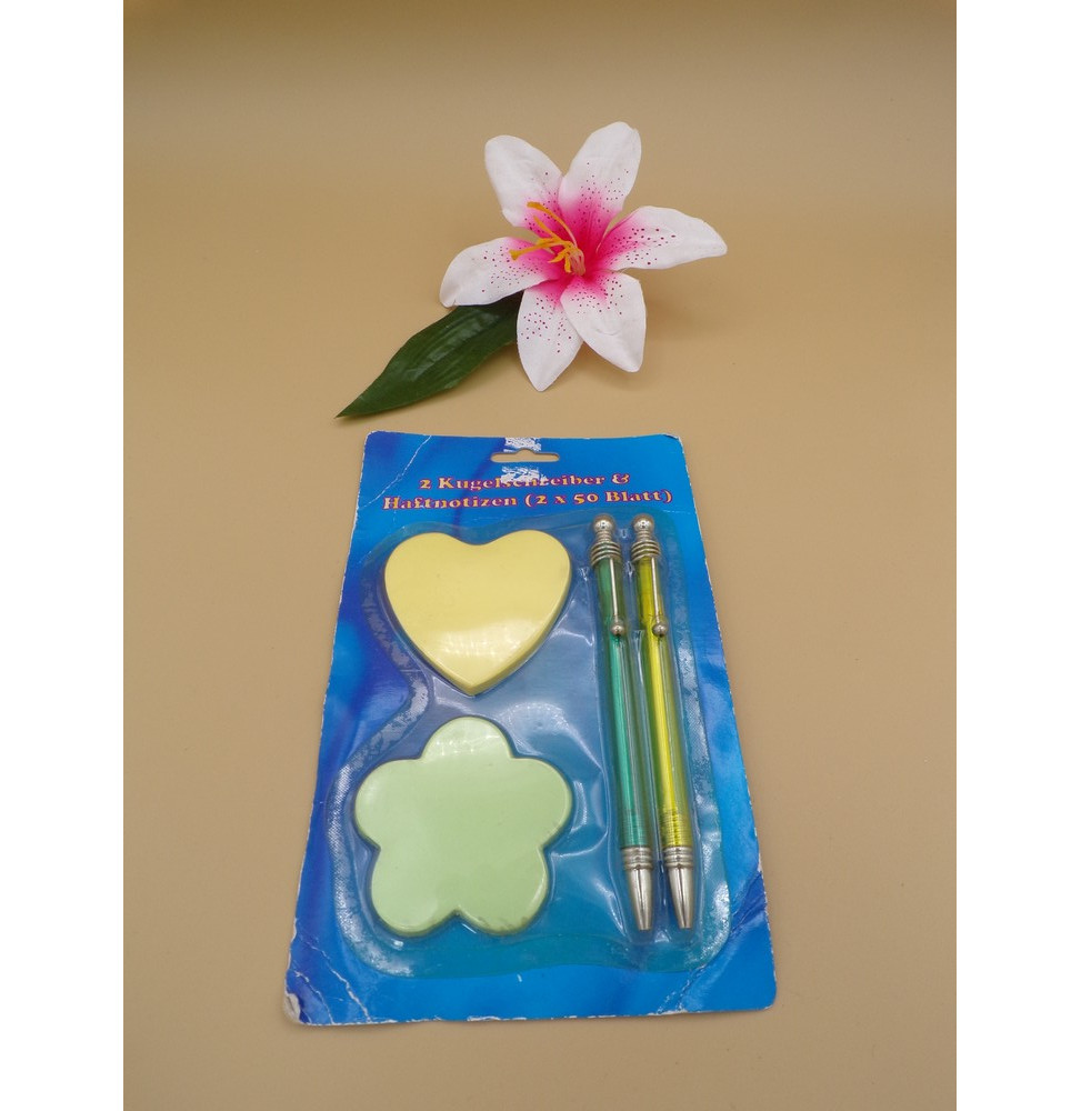 Set de 2 stylo et 2x50 post-it