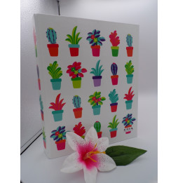 Classeur motifs plantes, 4 anneaux