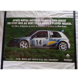 Poster Championnat de France des rallyes 1995 - Renault Clio Maxi n°14