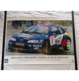 Poster Championnat de France des rallyes 1996 - Renault Maxi Mégane Team Diac