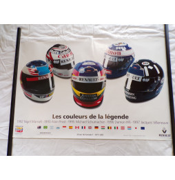 Poster F1 1992-1993 1995-1997 - Mansell Prost Schumacher Hill Villeneuve