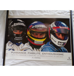 Poster F1 GP Argentine 1996 - Hill Villeneuve Alesi