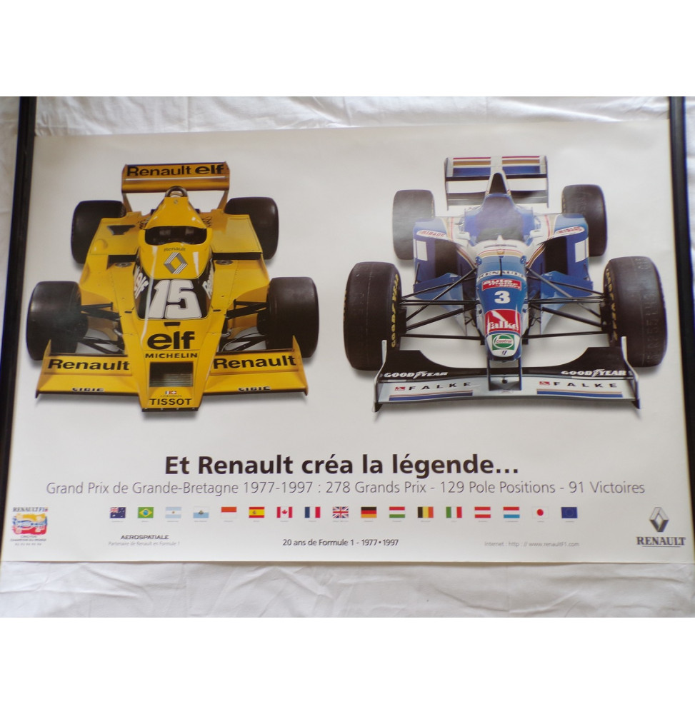 Poster F1 GP Grande-Bretagne 1977-1997