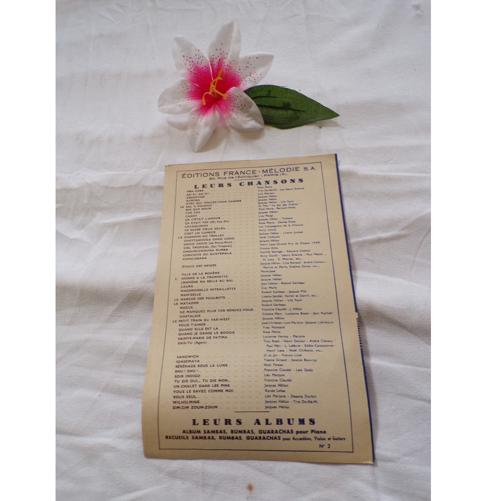 Partition "La plus belle nuit"