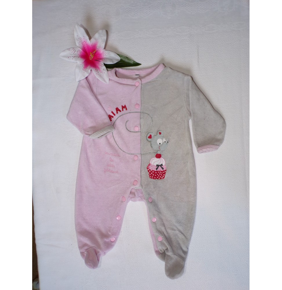 Pyjama rose et gris (3 mois)