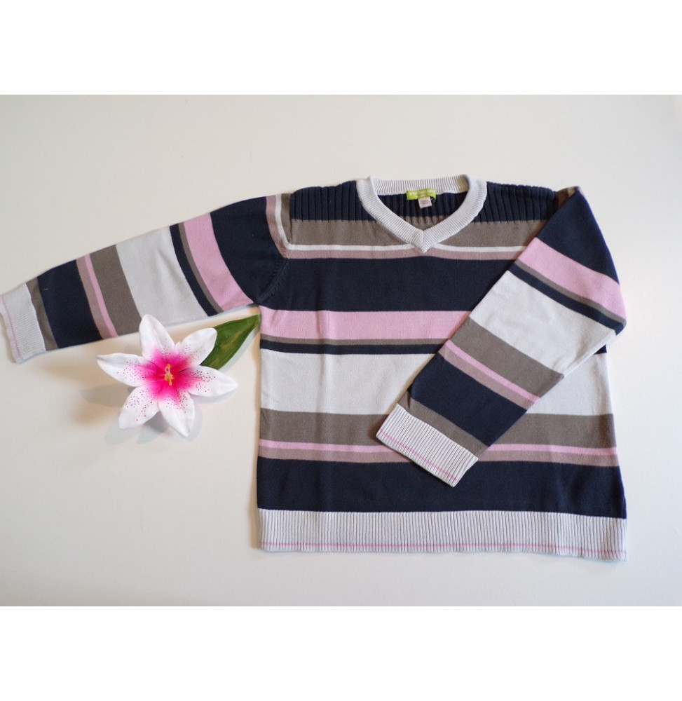 Pull gris/rose